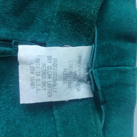 Vintage Teal Leather Mini Skirt - Picture 3 of 3